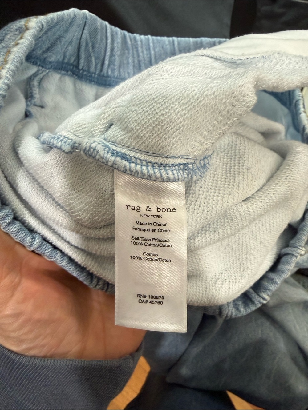 rag & bone Light Blue Relaxed Sweatpants Jeans Size Small 45760 EUC - Picture 6 of 6